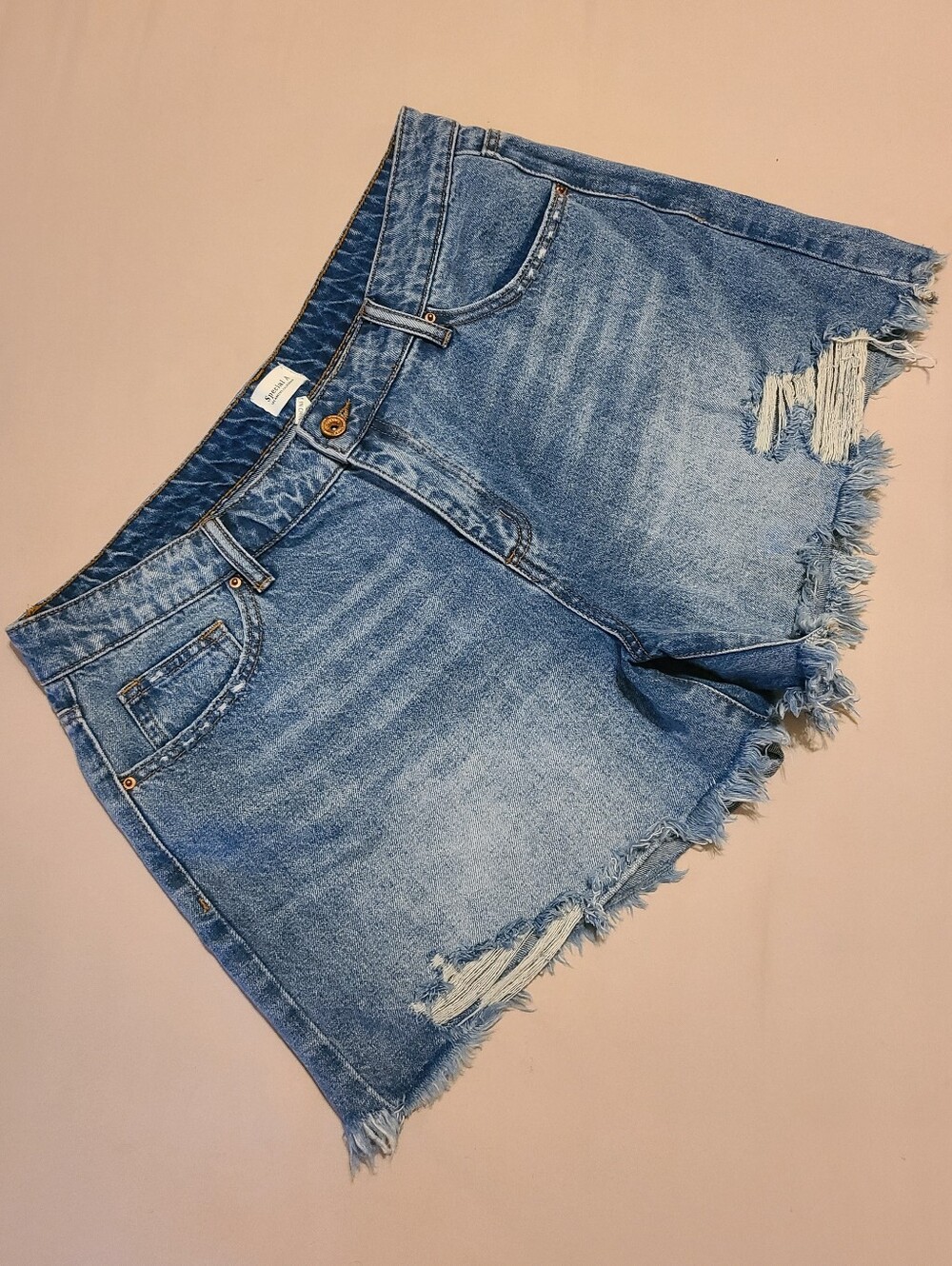 Casual Blue Denim Cutoff Shorts
